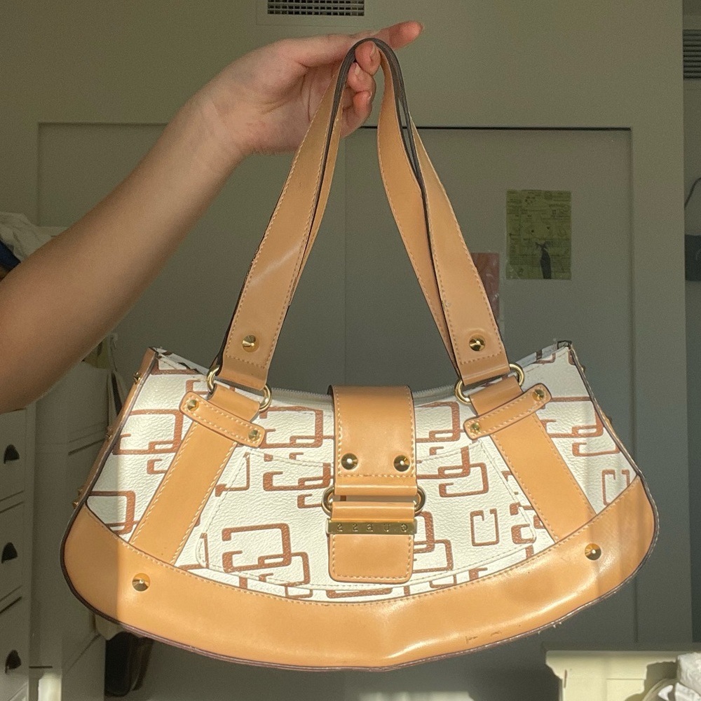y2k 90s leather guess monogram shoulder bag trendy